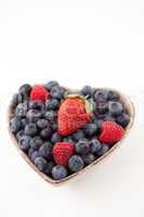 Fruits in a heart shaped bowl