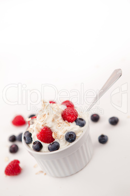Whipped cream mix with berries