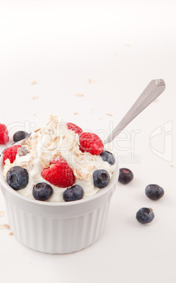 Healthy dessert with berries