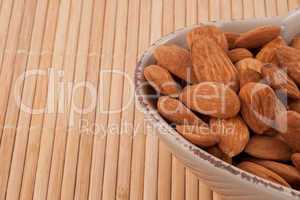 Roasted almonds in bowl