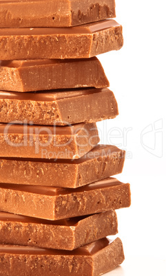 Close up of a pile of chocolate