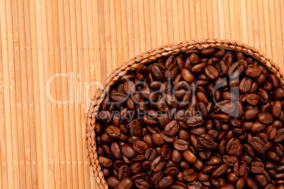Basket filled with coffee beans
