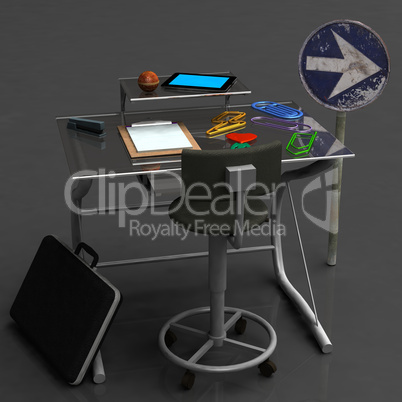 Schreibtisch mit Büroutensilien