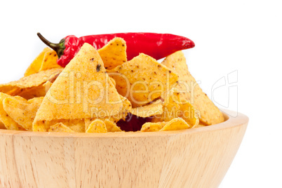Pepper upon a bowl full of crisps