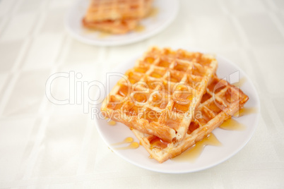 Waffles in a plate