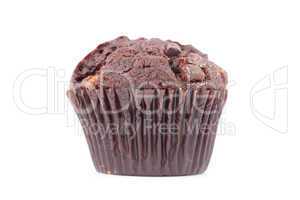 Close up of a fresh baked chocolate muffin