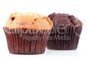 Close up of fresh baked muffins side by side