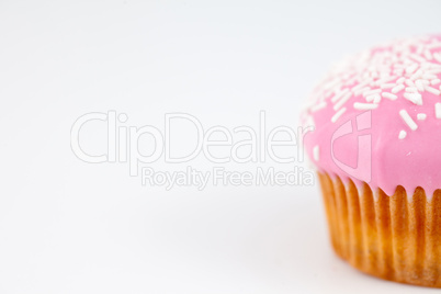 Close up on a muffin with icing sugar