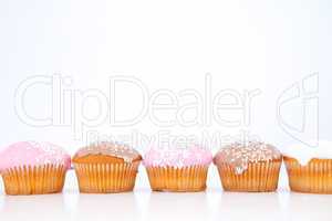 Muffins lined up