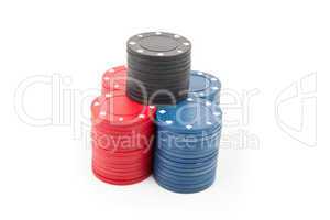 Pyramid of poker coins