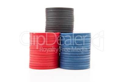 Colourful poker coins