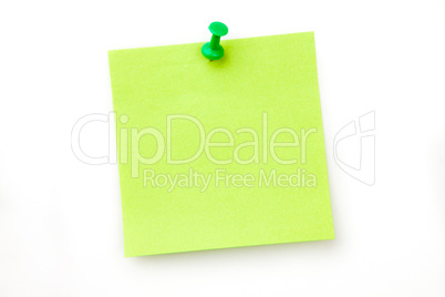 Green pinned adhesive note
