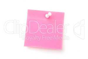 Pink adhesive note with pushpin