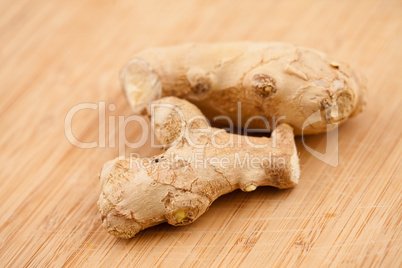 Piece of ginger on a worktop