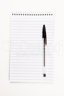 Notepad  with black pen sheet