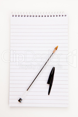 Notepad  with black pen sheet