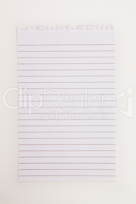 Blank page of notebook