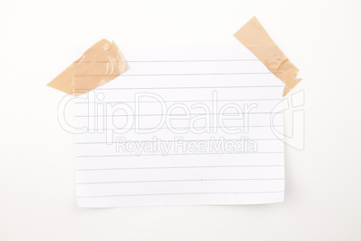 Blank page with adhesive tape