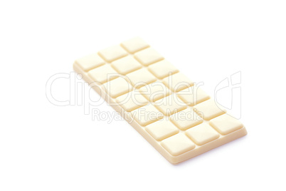 bar of white chocolate isolated on white