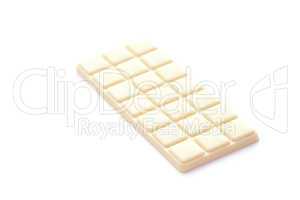 bar of white chocolate isolated on white