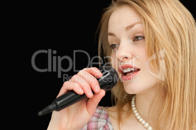 Young woman singing
