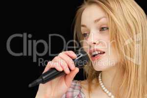 Young woman singing