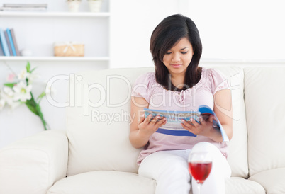 Woman reading a magazine