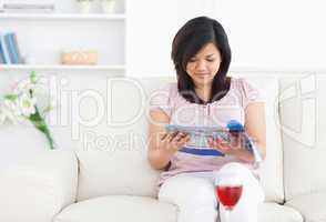 Woman reading a magazine