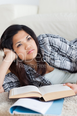 Close-up of a woman holding a book