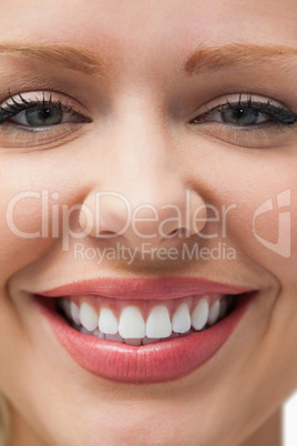 Smiling woman staring at the camera