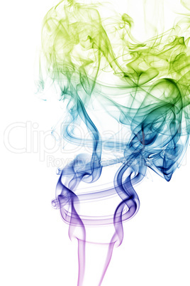 wave and smoke of different colors isolated on white