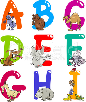 Cartoon Alphabet with Animals