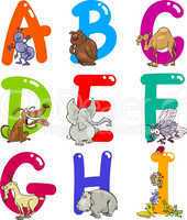 Cartoon Alphabet with Animals