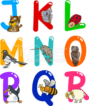 Cartoon Alphabet with Animals