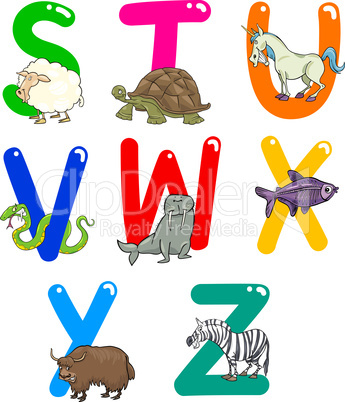 Cartoon Alphabet with Animals