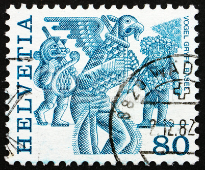 Postage stamp Switzerland 1977 Griffins, Basel