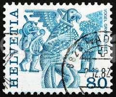 Postage stamp Switzerland 1977 Griffins, Basel