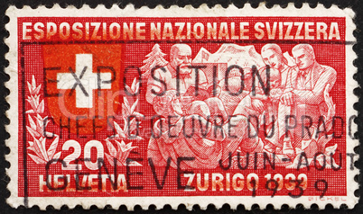 Postage stamp Switzerland 1939 Swiss Family