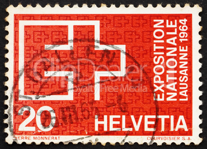 Postage stamp Switzerland 1963 EXPO Emblem, Lausanne, 1964