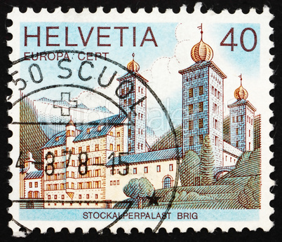 Postage stamp Switzerland 1978 Stockalper Palace, Brig, Switzerl