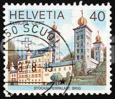 Postage stamp Switzerland 1978 Stockalper Palace, Brig, Switzerl
