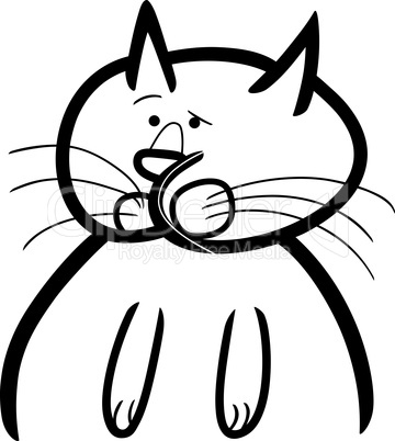 cartoon doodle of cat for coloring