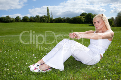 Young attractive blonde exercising Young attractive blonde exercising