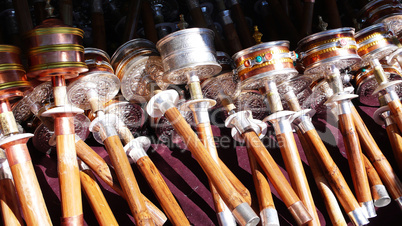 Tibetan prayer wheels