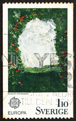 Postage stamp Sweden 1975 Inferno, by August Strindberg
