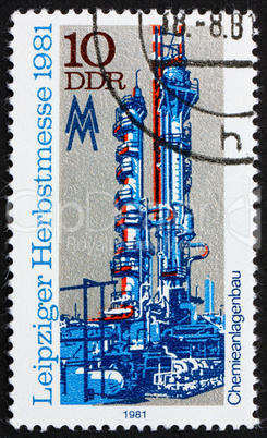 Postage stamp DDR 1981 Chemical Plant