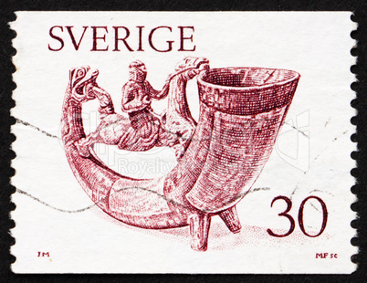 Postage stamp Sweden 1976 Drinking Horn
