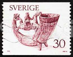 Postage stamp Sweden 1976 Drinking Horn