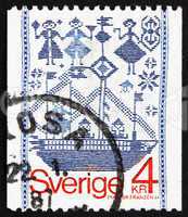 Postage stamp Sweden 1979 Drill-weave Tapestry