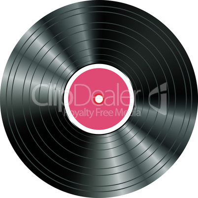 Black vinyl disc with abstract vintage cover